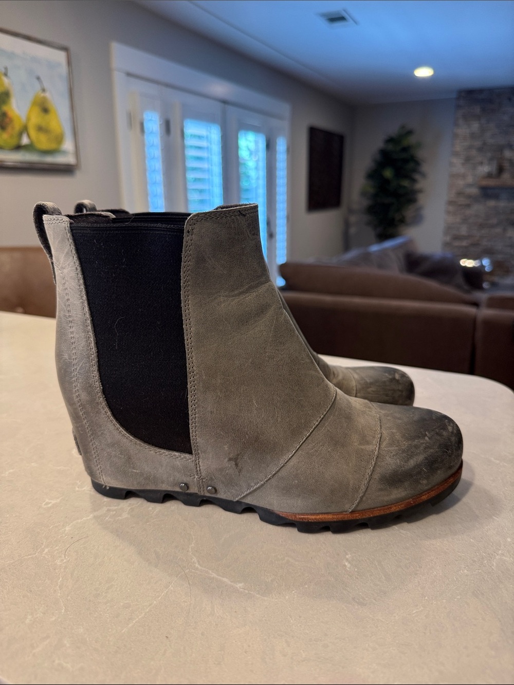 Women's Sorel Gray Chelsea Wedge Bootie - 8.5